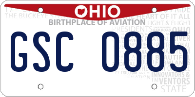 OH license plate GSC0885