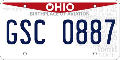 OH license plate GSC0887