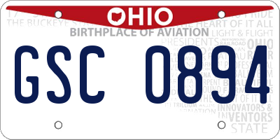 OH license plate GSC0894