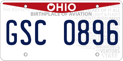 OH license plate GSC0896