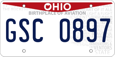 OH license plate GSC0897