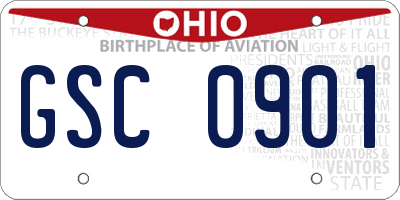 OH license plate GSC0901