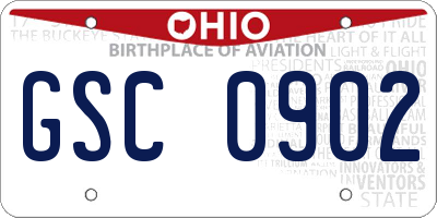 OH license plate GSC0902