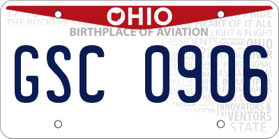 OH license plate GSC0906