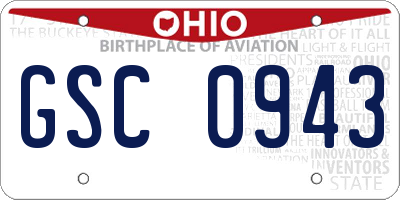 OH license plate GSC0943