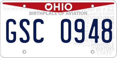 OH license plate GSC0948