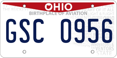 OH license plate GSC0956