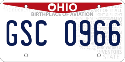 OH license plate GSC0966