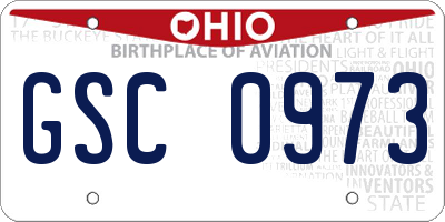 OH license plate GSC0973