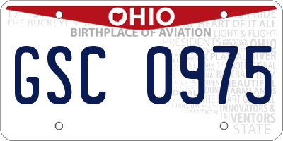 OH license plate GSC0975