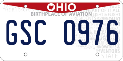 OH license plate GSC0976