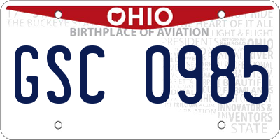 OH license plate GSC0985