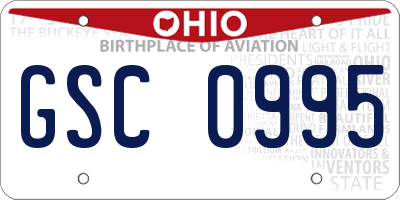 OH license plate GSC0995