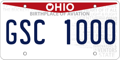 OH license plate GSC1000