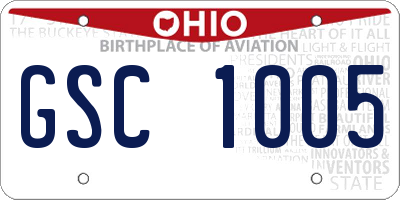 OH license plate GSC1005