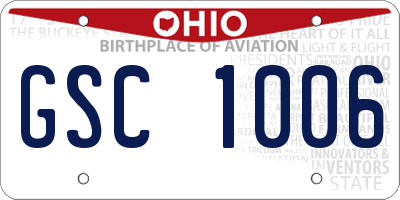 OH license plate GSC1006