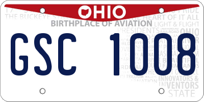 OH license plate GSC1008