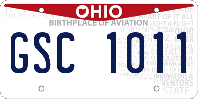 OH license plate GSC1011