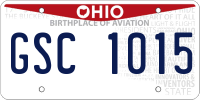 OH license plate GSC1015