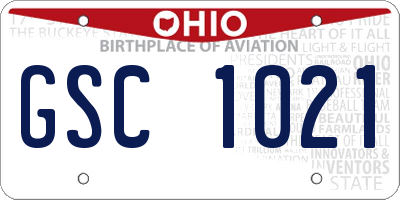 OH license plate GSC1021