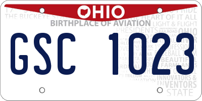 OH license plate GSC1023