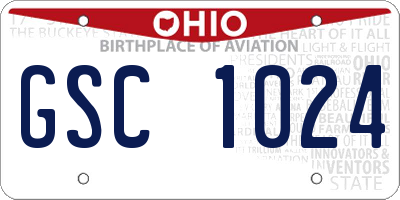 OH license plate GSC1024