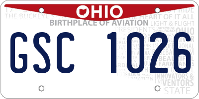 OH license plate GSC1026