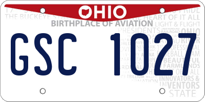 OH license plate GSC1027