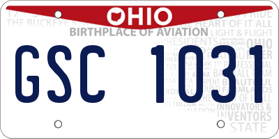 OH license plate GSC1031