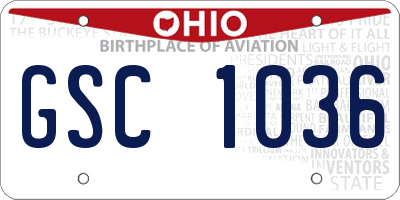 OH license plate GSC1036