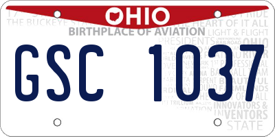 OH license plate GSC1037