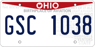 OH license plate GSC1038