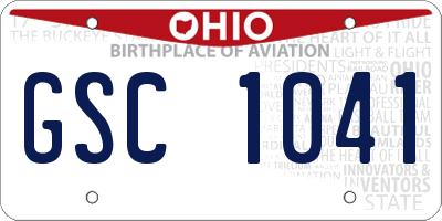 OH license plate GSC1041