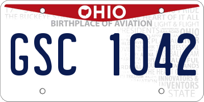 OH license plate GSC1042