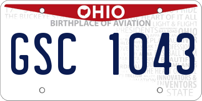 OH license plate GSC1043