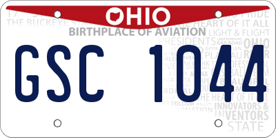 OH license plate GSC1044