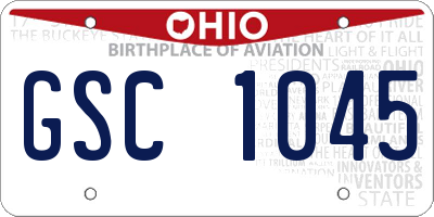 OH license plate GSC1045