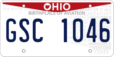 OH license plate GSC1046