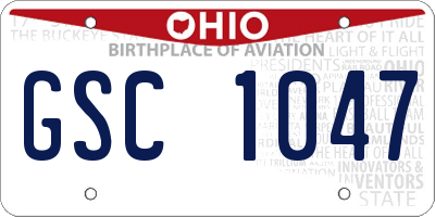 OH license plate GSC1047