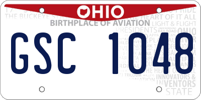 OH license plate GSC1048