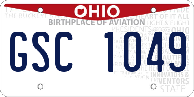 OH license plate GSC1049