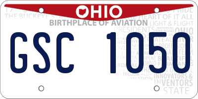 OH license plate GSC1050