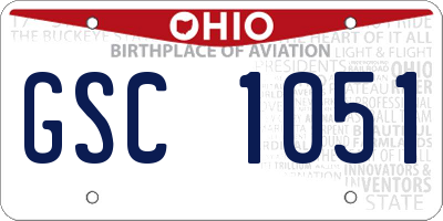 OH license plate GSC1051