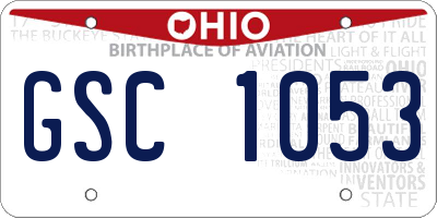 OH license plate GSC1053