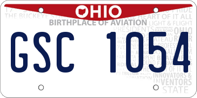 OH license plate GSC1054