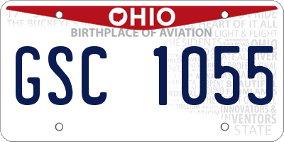OH license plate GSC1055