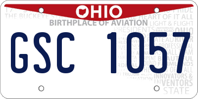 OH license plate GSC1057