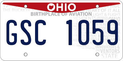 OH license plate GSC1059