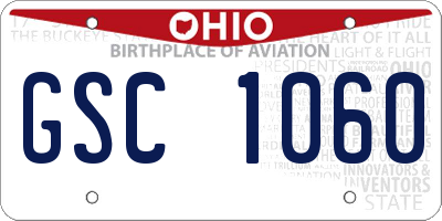 OH license plate GSC1060