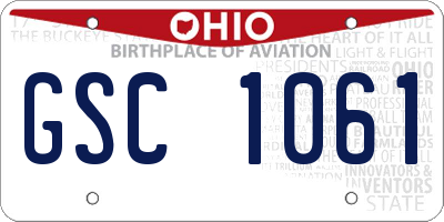 OH license plate GSC1061